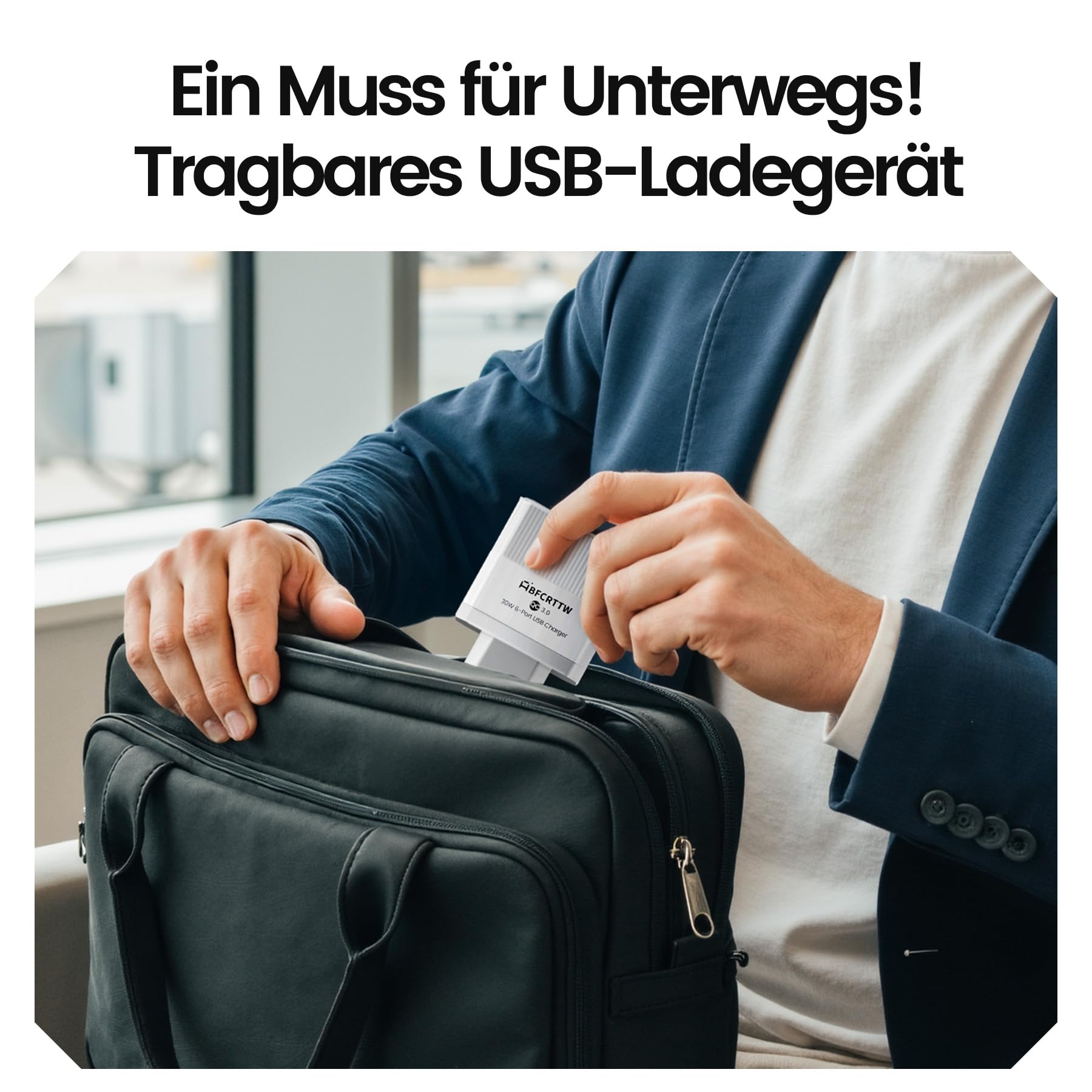 6-Port USB Ladegerät Mehrfach mit 120cm Netzkabel, 30W Steckdosenleiste mit USB, QC 3.0 Ladegerät Adapter für iPhone 16 15 14 13 12 11 Pro Max, iPad, Phone Steckdose Charger Netzstecker 7