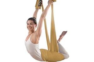 aum active Aerial Silks Fabric 4.5x3 Yards, for Aerial Yoga Hammock, Antigravity Yoga, Inversion Pilates, Sensory Swing - for Ceiling Height Upto 10ft