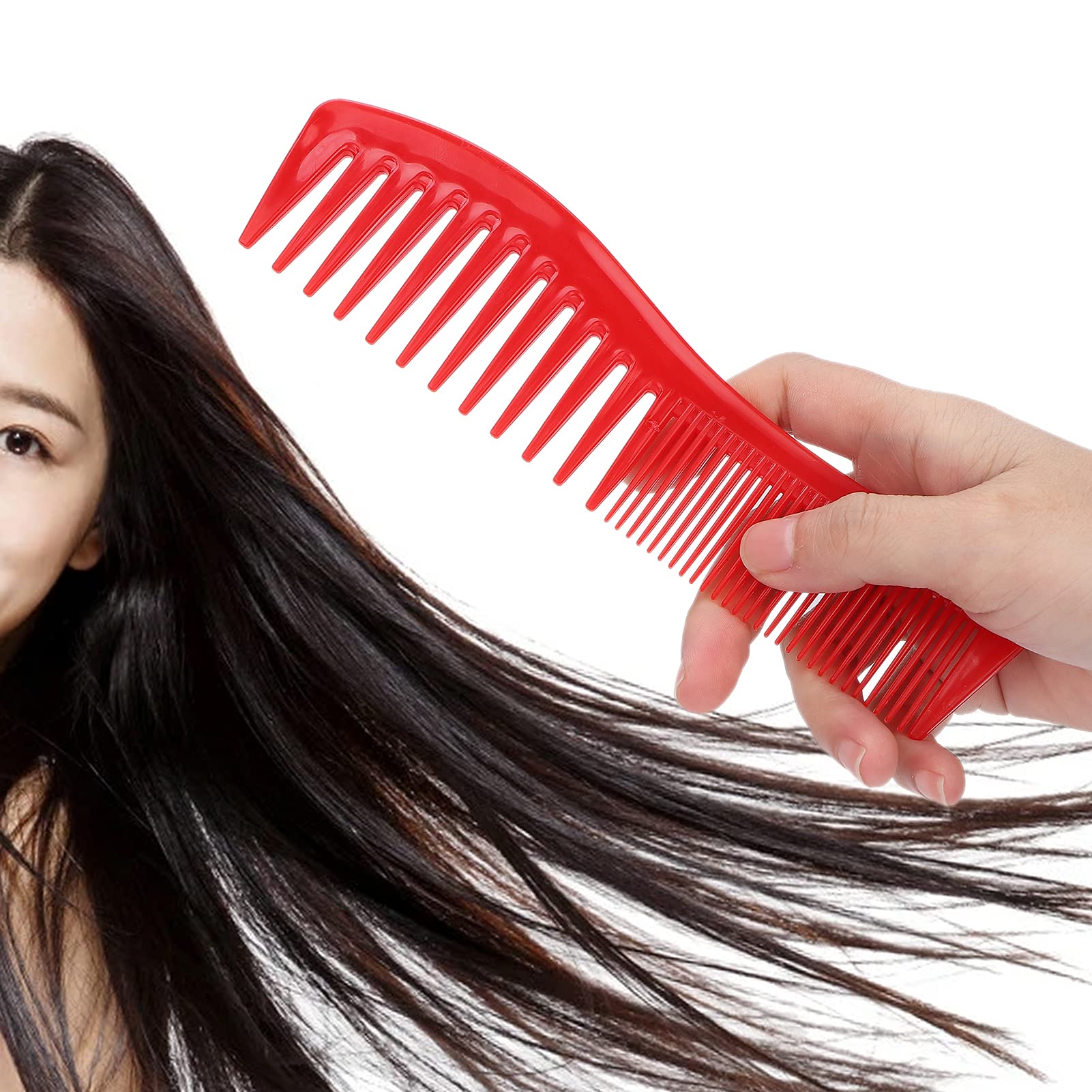 Detangling Hair Comb Portable Home Salon Fine Wide Tooth Styling Comb Hairdressing Tool Hair Styling Comb Hairdressing Comb Salon Comb Barber Comb Double-ended Comb(Red)
