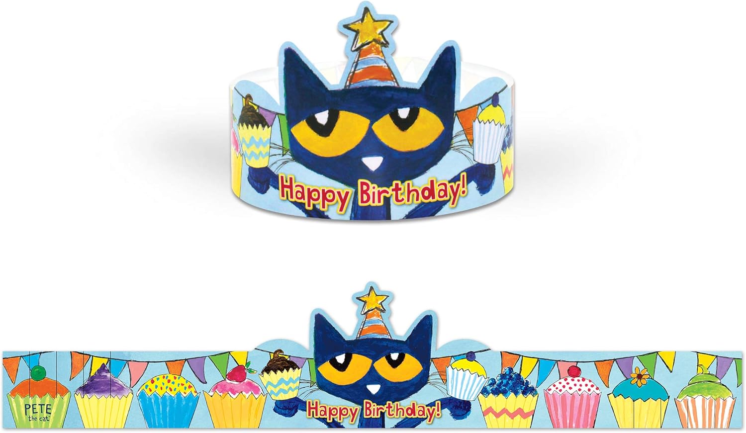 Amazon Com Pete The Cat Happy Birthday Crowns Office Products