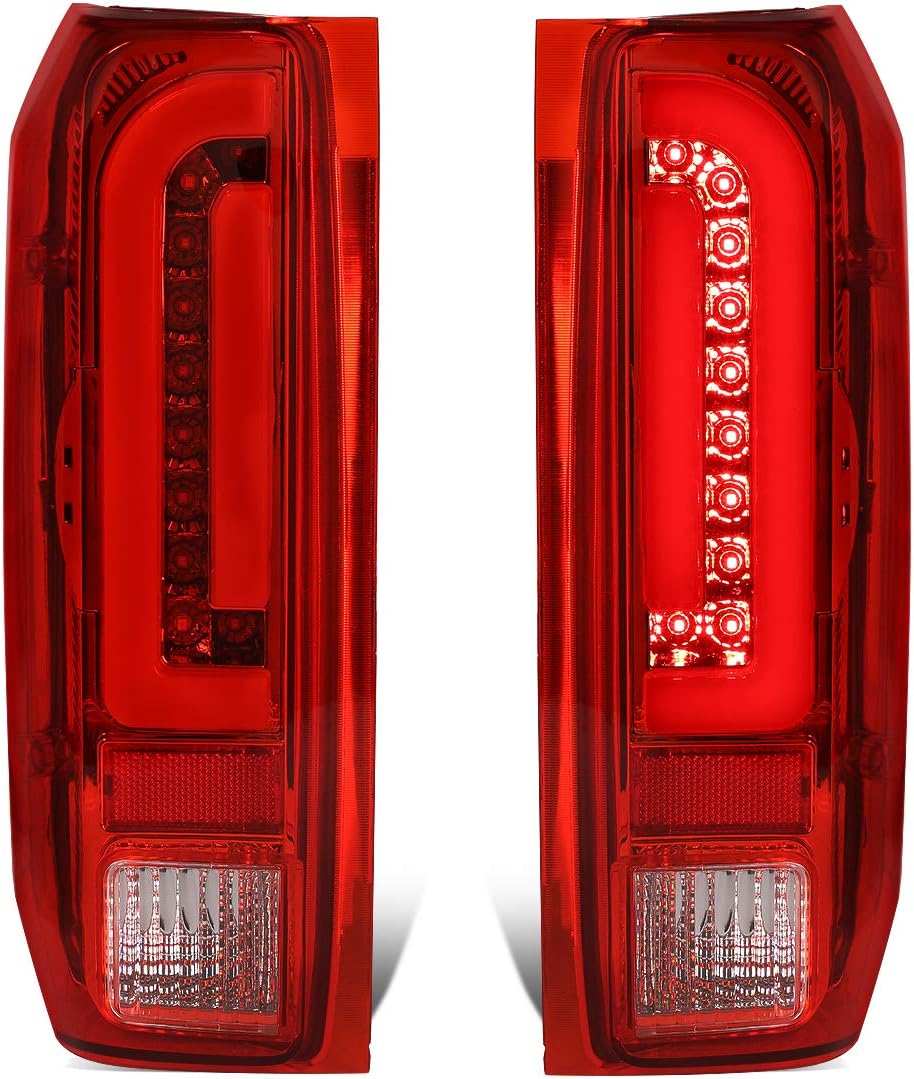 DNA Motoring TLF15094LED3DCHRD Pair 3D LED Bar Tube Tail Light