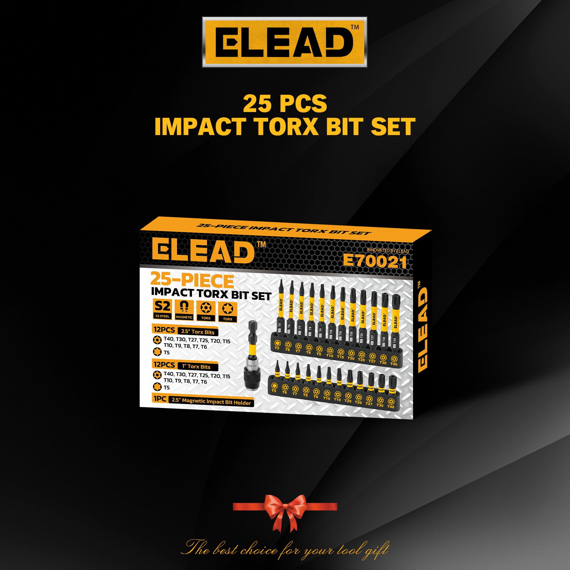 Tamper Proof Torx Bit Set: 25 Pieces T5-T40 Torx Security Bits Set | Torque Star Bits with 2.5