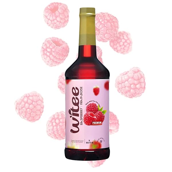 WITEE PREMIUM RASPBERRY SYRUP/FLAVOR CONCENTRATE – 1 LITRE / 33.8 FL OZ