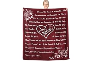 AIGYBOBO Gifts for Mom, Gifts for Mothers Day, Soft Flannel Throw Blankets Gifts for Mom Mother's Day Anniversary Birthday from Daughter Son, I Love You Mom Blankets 65" x 50" (Red)