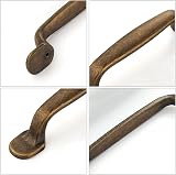 FURNIWARE 5Pack Antique Brass Kitchen Cabinet Handles 3 Inch Center 96mm view 6