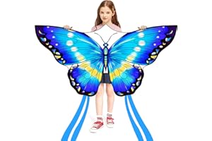HONBO Butterfly Kites for Kids & Adults,55" x 28" Large Beginner Kite for Kids Ages 4-8,Easy to Fly for Beginners, Each Kite with 300ft Line Handle,Beach Kites for Outdoor Activities & Family Trip