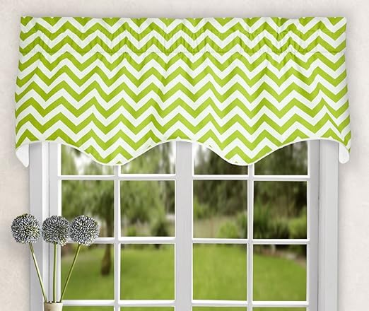Amazon Com Ellis Curtain Reston Chevron Stripe Lined Scallop
