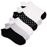 MUK LUKS Women's 6-Pack Sporty Ankle Socks