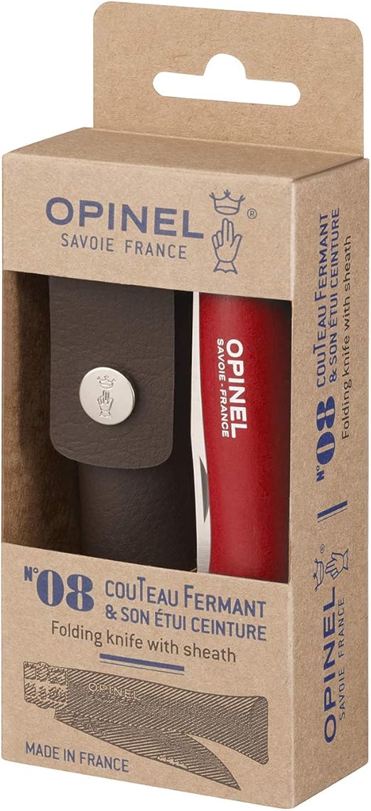 Opinel O001890 Navaja Caja N°08, Rojo, M: Amazon.es: Hogar