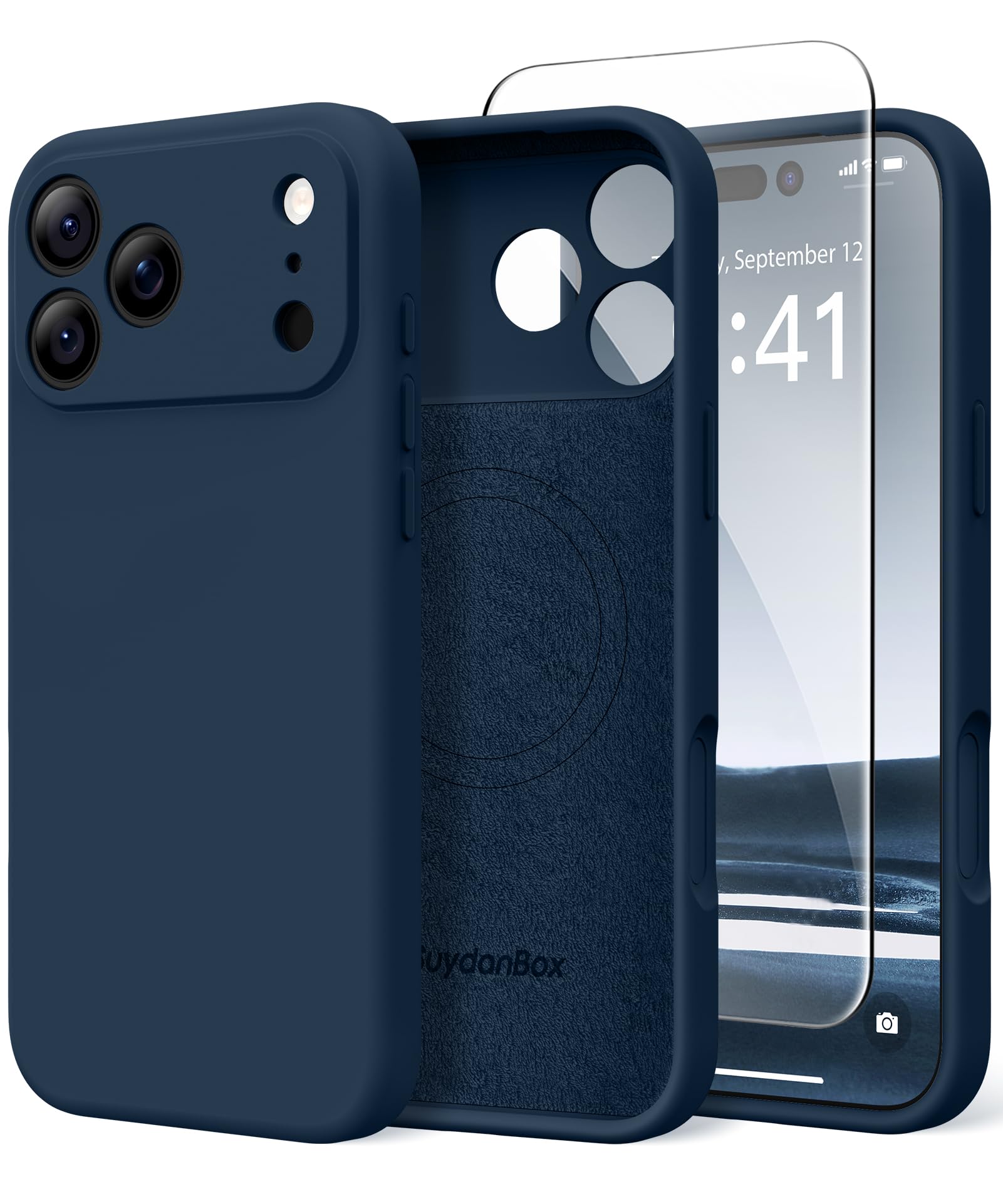 Photo 1 of SuydanBox Magnetic for iPhone 17 Pro Case, Compatible with MagSafe, [Full Camera Protection][Screen Protector] Silicone Shockproof Protective Phone Case for iPhone 17 Pro 6.3", Cobalt Blue