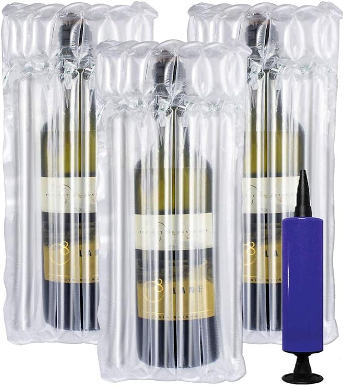 6 Pack Wine Bottle Protector Travel Bag,Glass Bottle Bubble Wrap with