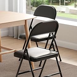 Nazhura 4 Pack Folding Chairs with Padded Cushion