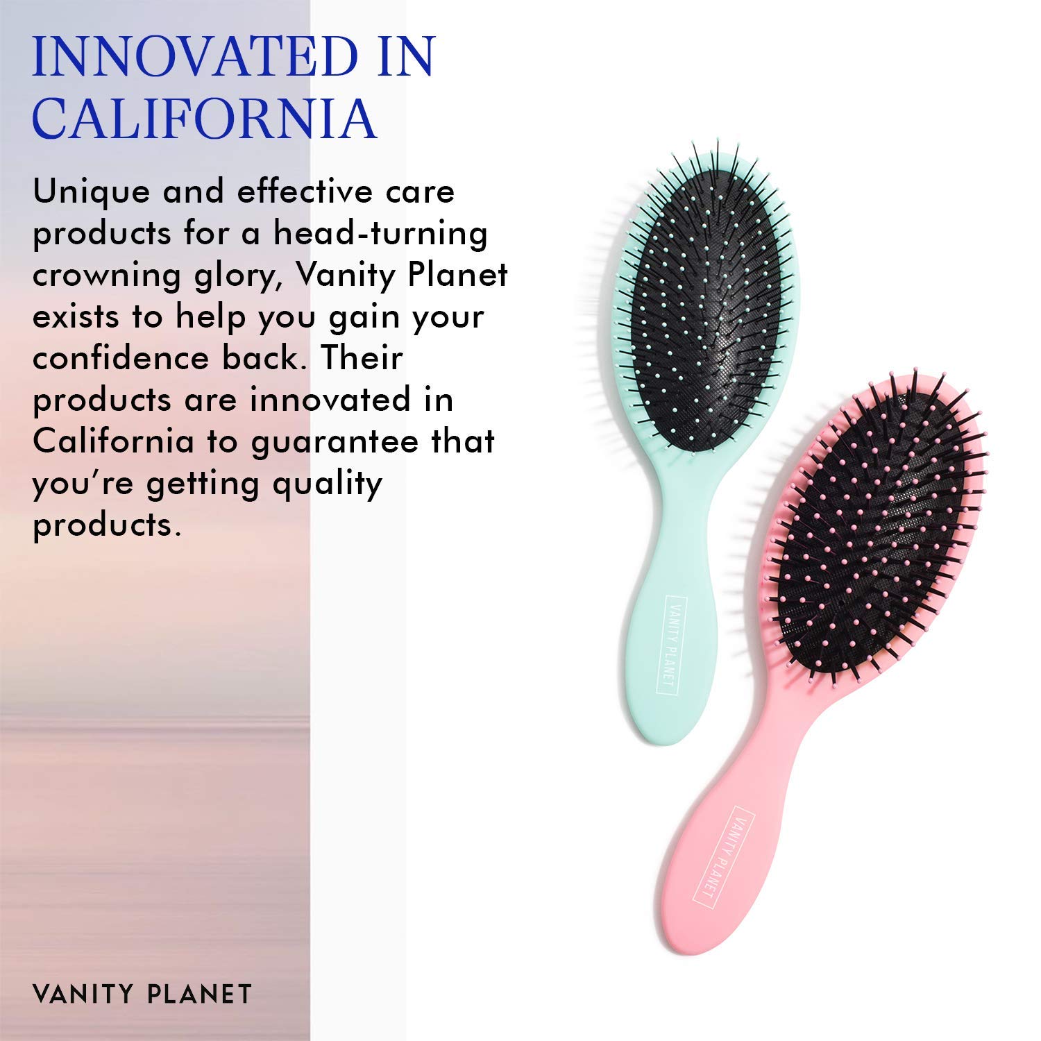 Amazon Com Vanity Planet Hi Shine Dry Styling Oval Hair Brush Thick Flexible Bristles Reduces Frizz And Static Pink Beauty