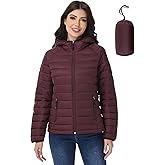 SLOW DOWN Womens Packable Puffer Jacket, Lightweight Puffer Jacket with Hood
