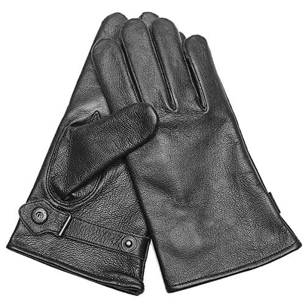 Mil-Tec Mens Bundeswehr Leather Gloves Lined Medium Black