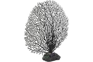 HALONTIN Coral Aquarium Decorations Artificial Fake Coral Reef Decor Fish Tank Ornaments Fish Tank Accessories for Home, Black