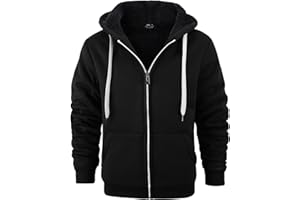 V VALANCH Men Hoodie Zip Up Winter Sherpa Lined Sweatshirt Heavyweight Thick Warm Fleece Jacket