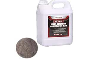 HDURCIR Brown Corundum Abrasive Blasting Media (Brown Aluminum Oxide) 8LBS 60 GRIT Medium to Fine Sand Blasting Abrasive Media for Blasting Cabinet or Blasting Guns