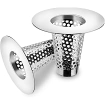 Uxcell 3 Pack Bathtub Drain Strainer, Stainless Steel Hair Catcher, 1.97 Inch Deep Basket, Fits 1.1/1.34/1.5 Inch Rim Diameters – Anti Clog