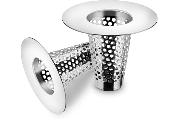 Mestream 2PCS Bathroom Sink Drain Strainers, 1" Small Conical Premium Stainless Steel Porous Hair Catcher, Drainer Filter, Fi