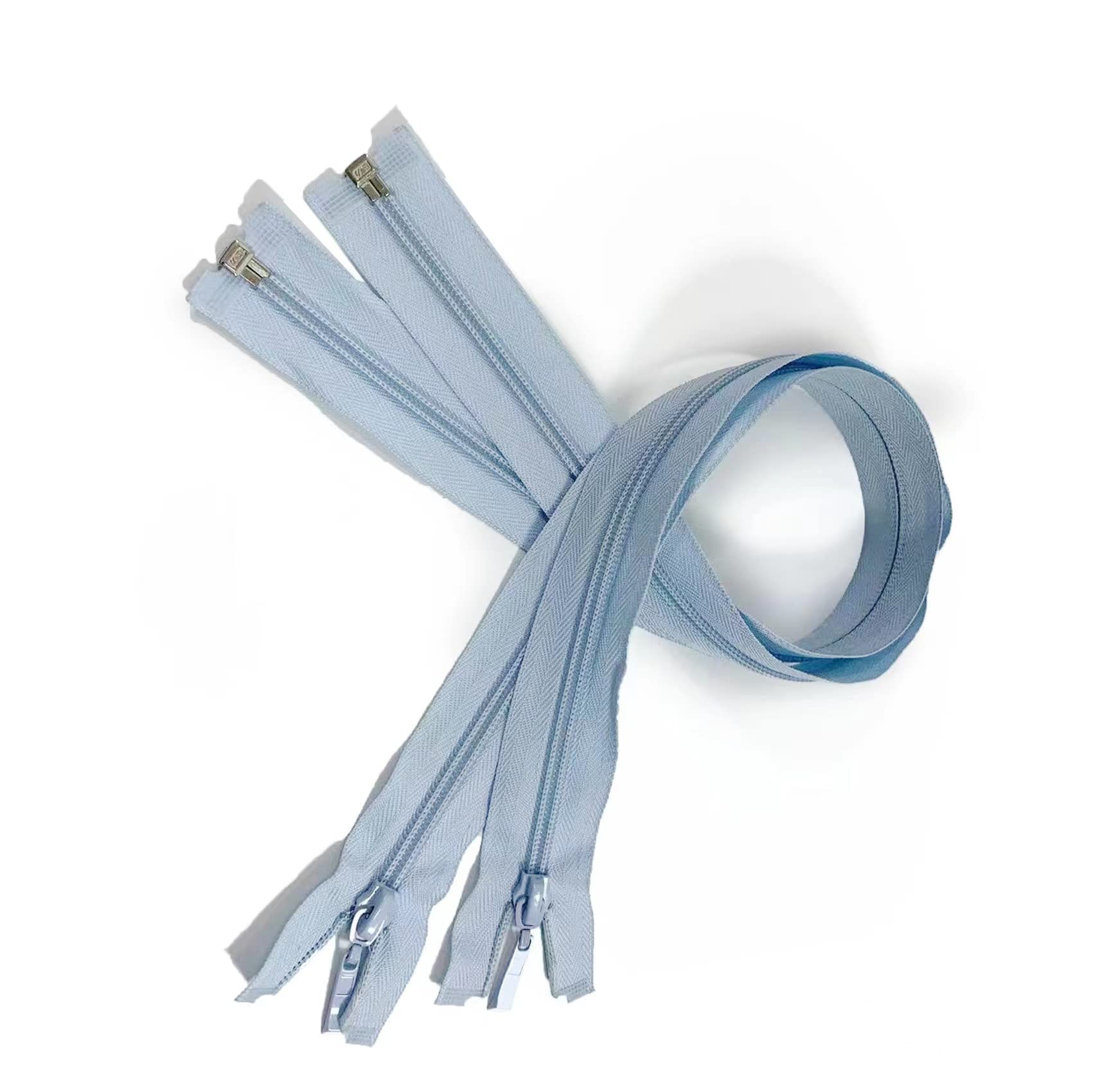 Pack of 2 Zippers 50cm Nylon Sewing #5, with Elephant Leg Pull, 11 Colors, Sewing Clothes, Clothes, Dresses, Jackets, Crafts, (183, 50cm)