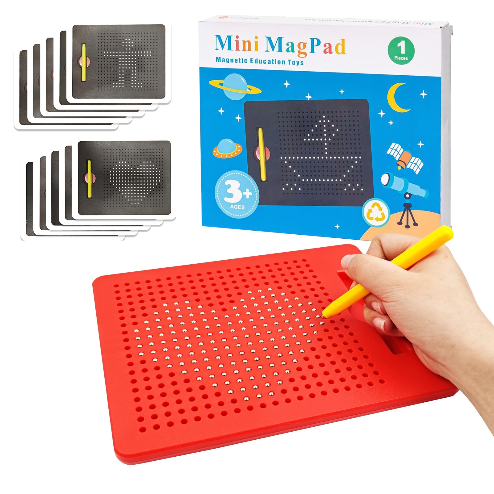 MIHURO Magnet Board For Kids, Magnetic Drawing Board for Children with Magnetic Balls and Pen,Educational Toy for Children's Drawing, Doodling and Writing