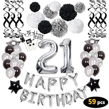 21st Birthday Decorations 21st Happy Birthday Decorations Balloons