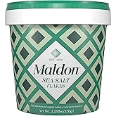 Maldon Salt, Sea Salt Flakes, 20 oz (570 g), Resealable Tub, Kosher, Natural, Handcrafted, Gourmet, Pyramid Crystals