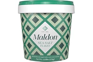 Maldon Salt, Sea Salt Flakes, 20 oz (570 g), Resealable Tub, Kosher, Natural, Handcrafted, Gourmet, Pyramid Crystals