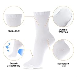 Kikiya Women’s Crew Socks - 6 Pairs Comfort Fit