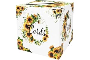 SietDESEO Sunflower Card Box - Floral Money Card Holder for Wedding, Reception, Birthday, Baby Shower, Bridal Shower Party Supplies