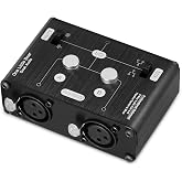 Douk Audio 2 Way XLR Balanced Stereo Audio Switcher Passive A/B Mini Switch Box Mixer Sound Splitter (KN102, 2-IN-1-OUT)