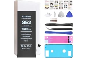 ASDAWN 7600mAh Battery for iPhone SE 2020 (Not for SE 2016/ SE 2022), Upgraded Higher Capacity iPhone SE2 Battery Replacement for A2275 A2296 A2298 with Professional Tools