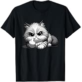 Funny Cat Middle Finger Sarcastic Sassy Grumpy Statement T-Shirt