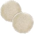 TCP Global 6" All Natural Premium 100% Wool Buffing Pad - 1" Thick Pile- Hook and Loop Grip Attachment Buffing & Polishing Pad (Pack of 2)