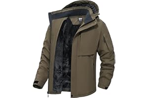 HotPoem Winter Jackets Coats For Men Ski Snow Waterproof Fleece Liner Windproof Raincoat 6 Pockets