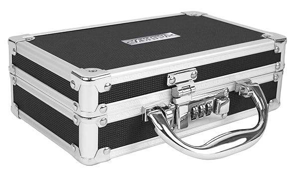 VAULTZ LOCKING MEDICINE CASE WITH COMBINATION LOCK – PORTABLE LOCK BOX BRIEFCASE FOR MEDICATIONS, CASH & VALUABLES, ORGANIZED STORAGE CASE WITH HANDLE, 3 PACK