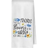 BlissfulAbon Hostess Gifts Dish Towels - Funny Decorative Waffle Weave Kitchen Towels, Friend Gifts Hand Tea Towel, Friends Gift for Women, 16×24 Inches