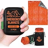 Guijinga Emergency Blankets for Survival, 2-Pack/4-Pack Space Blankets, Gigantic & Extremely Thick Mylar Blankets, Suitable for Outdoor Survival, Camping, and Hiking