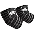 Gymreapers Weightlifting Elbow Wraps (1 Pair) - Flexible 40'' Elbow Compression Strap & Joint Support Brace - for Bench Press, Powerlifting, and Pressing