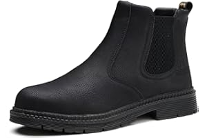 ZBVB Unisex-Adults Steel Toe Chelsea Boots, Men's Industrial Construction Shoes, Waterproof, Lightweight, Comfortable, Non-slip Safety Boots