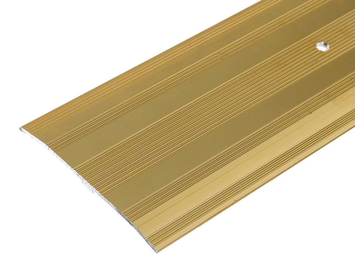Merriway BH05664 Aluminium Carpet Cover Strip with Gold Tone Finish, 900 mm (35 Inch), Extra Wide 60 mm (2.3/8 Inch)