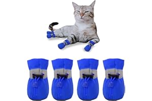 YAODHAOD Dog Shoes for Hot Pavement, Anti-Slip Sole Dog Boots & Paw Protector for Summer, Reflective Straps Dog Booties for Small Medium Dogs, Indoor Use 4PCS (Blue,Size: 2)