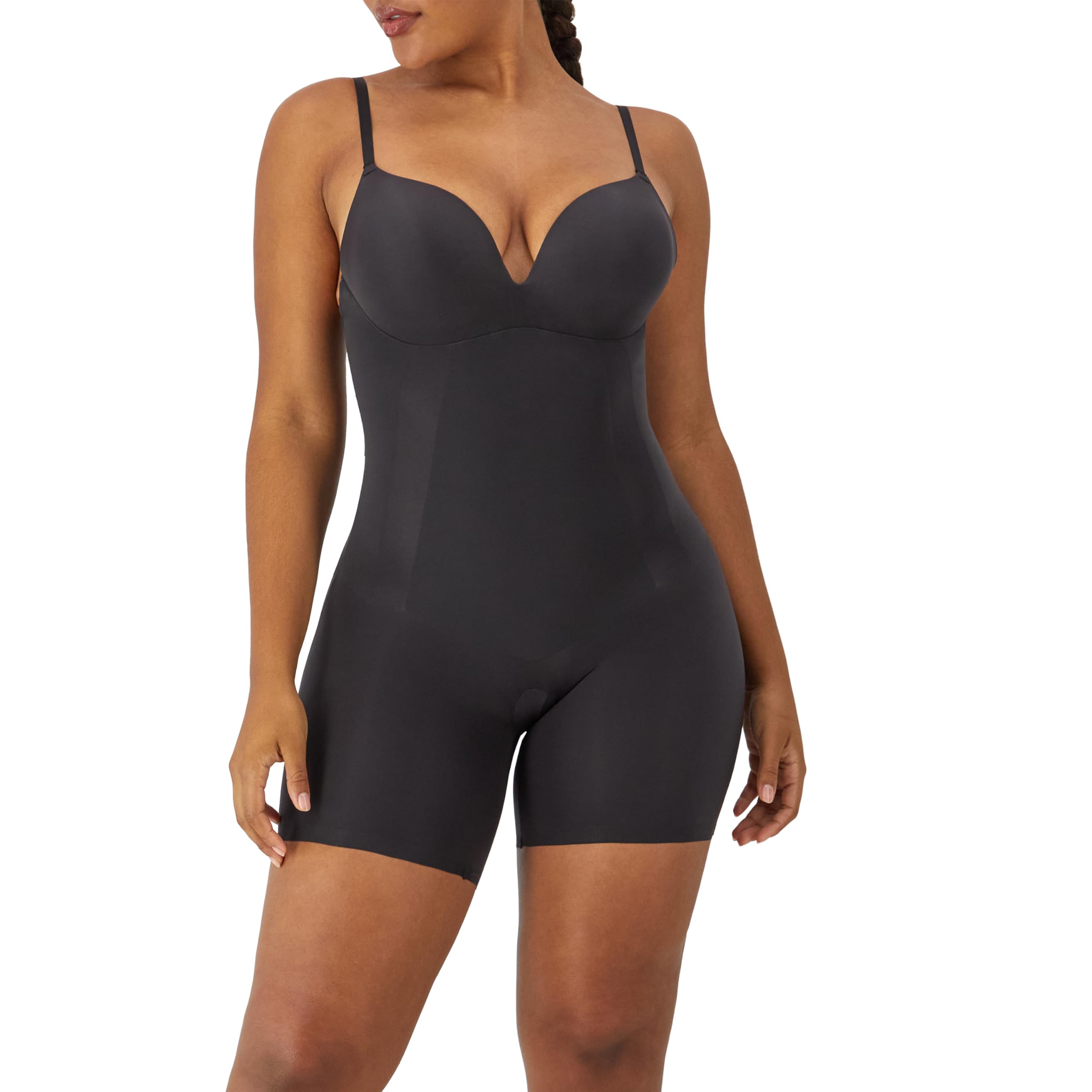 Maidenform Womens All-in-one With Built-in Bra Shapewear Dms089 All In One, Black, Large US