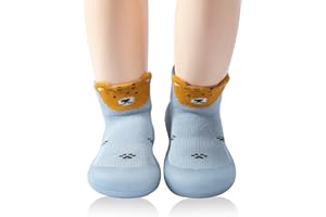 SEBELLST Baby Sock Shoes Animal Rubber Sole Non-Skid Indoor Slipper Infant Boys Girls First Walking Floor Slipper