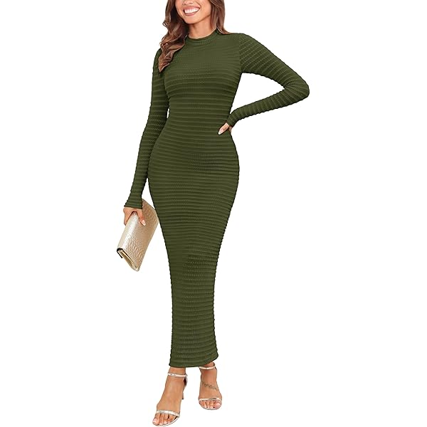 Women's Leopard Print Sweater Dress - Bell Sleeve Bodycon Maxi Dress With Lace Up Detail