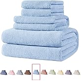 Xinrjojo 4 Piece Microfiber Quick Dry Towels Set-1 Bath Towel 1 Hand Towel and 2 Washcloths Set Super Soft Plush Highly Absorbent- Sky Blue