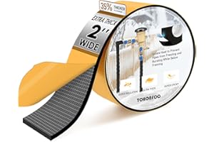 TOHONFOO Pipe Insulation Tape, Foam Insulation Tape for Outdoor Pipes Winter Freeze Protection, Foam Pipe Insulation Wrap, Heat Tape for Water Pipes, Copper Pipes, PVC, AC Line, 2in x 15ft, Black