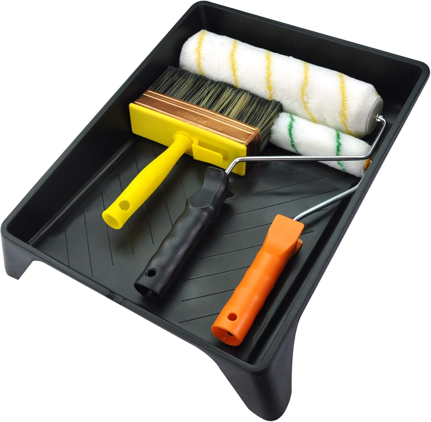 KingOrigin 9 inch Paint Roller Kit 6 PIECE with fence brush paint