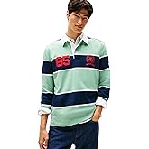 Tommy Jeans Men's Striped Lightweight Rugby Polo Shirt with Crest Logo